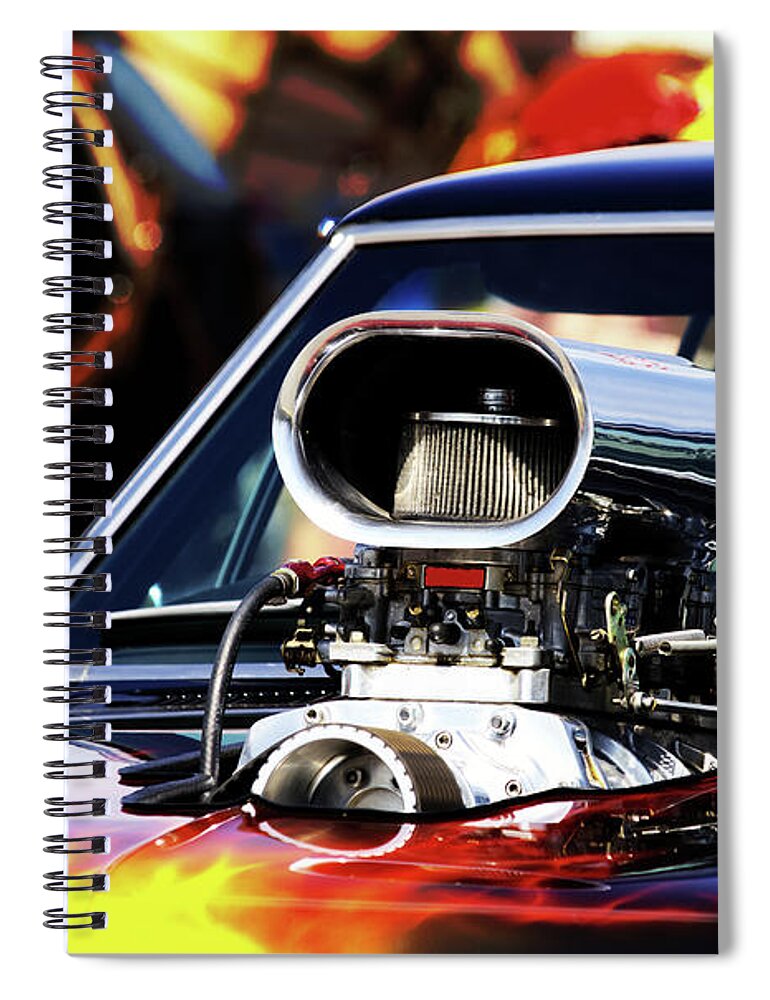 Automobile Spiral Notebook featuring the photograph Flames to Go by Kae Cheatham