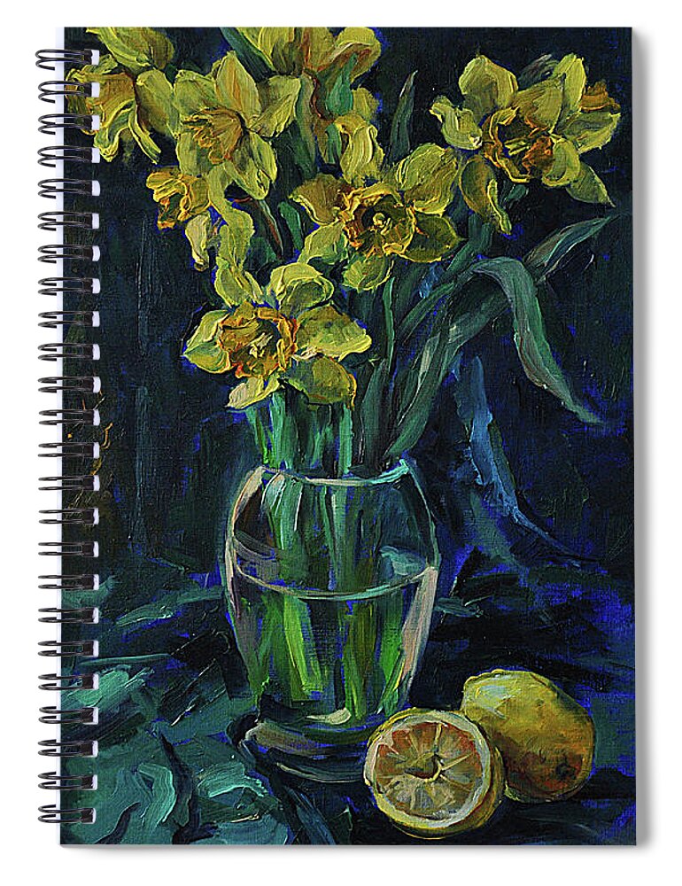 Lomon Spiral Notebook featuring the painting Flemons by Tetiana Korol