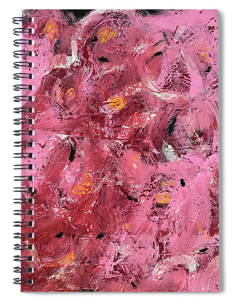 Flower Spiral Notebook featuring the painting Fleur d automne by Medge Jaspan