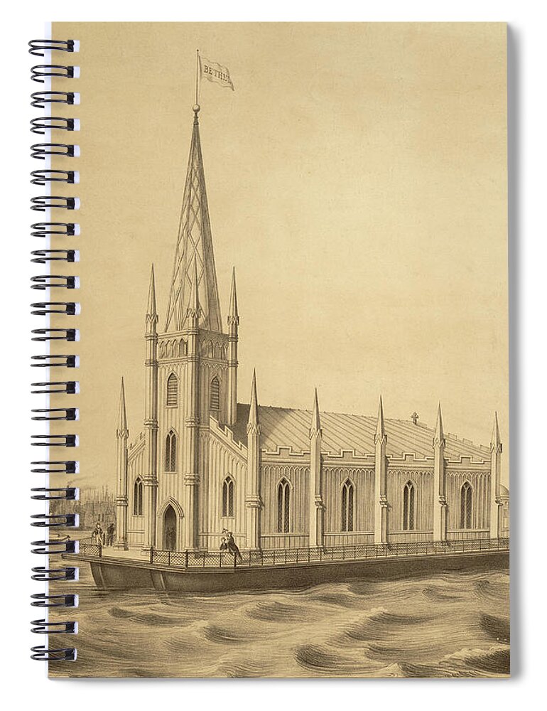 Church Spiral Notebook featuring the mixed media Floating Church of The Redeemer by Dennington