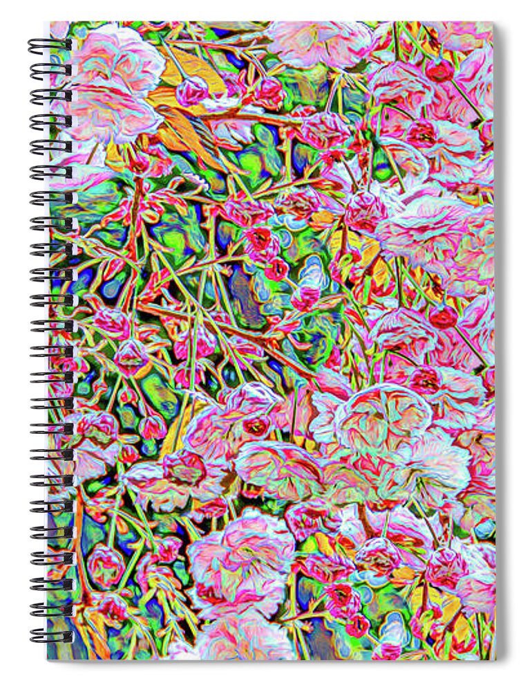 Abstract Spiral Notebook featuring the photograph Floral Fanfare Abstract by Marcy Wielfaert