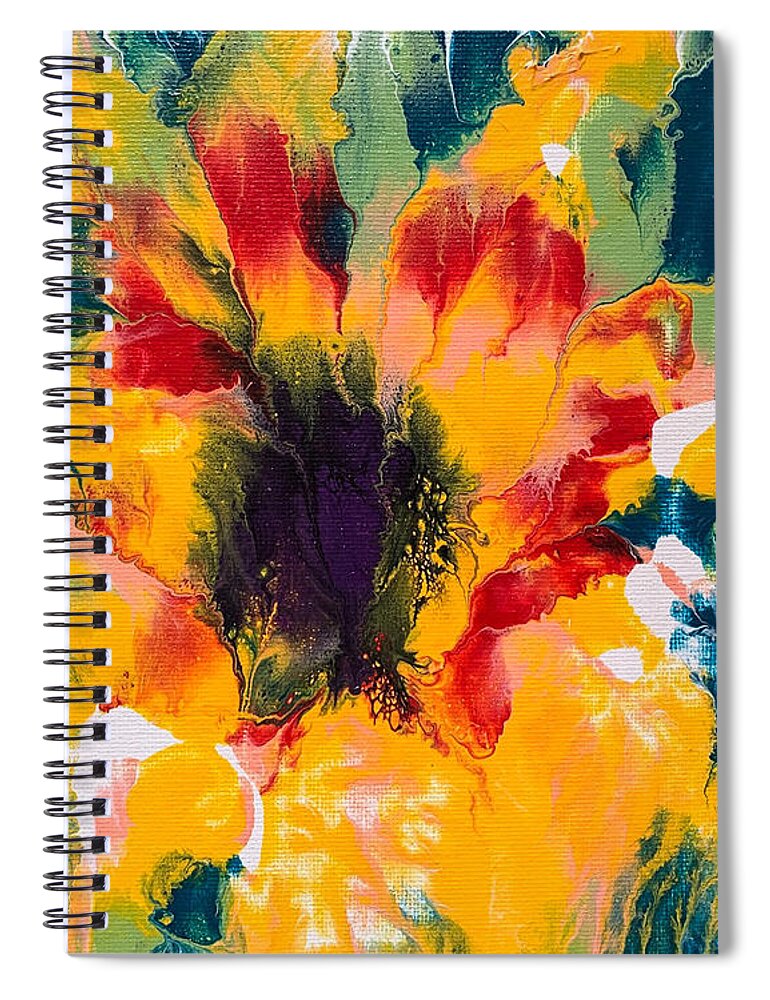 Abstract Spiral Notebook featuring the painting Floral Flourish 3 by Lon Chaffin
