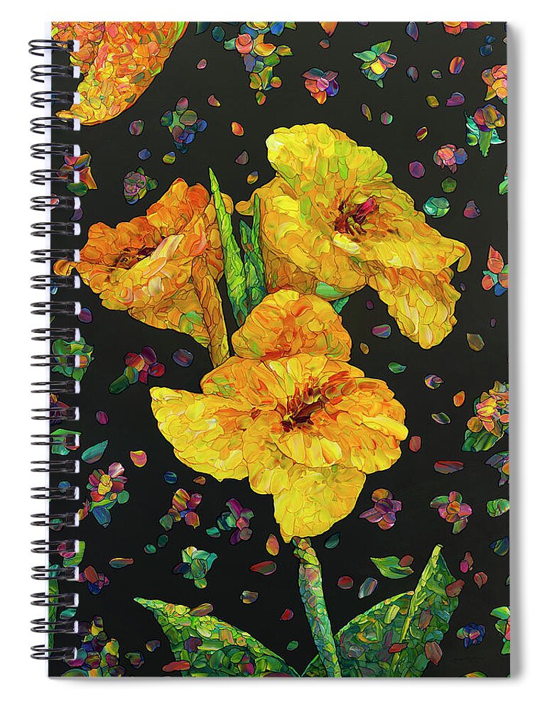 Flowers Spiral Notebook featuring the painting Floral Interpretation - Canna Lily by James W Johnson