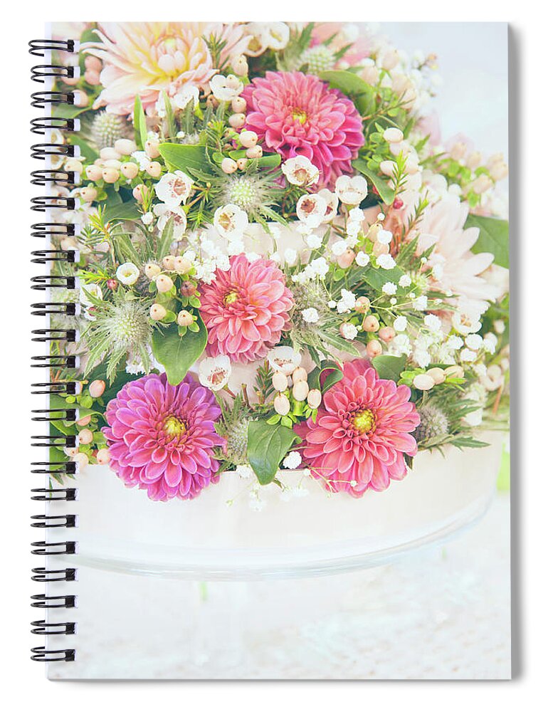 Jenny Rainbow Fine Art Photography Spiral Notebook featuring the photograph Floral Wedding Arrangement by Jenny Rainbow