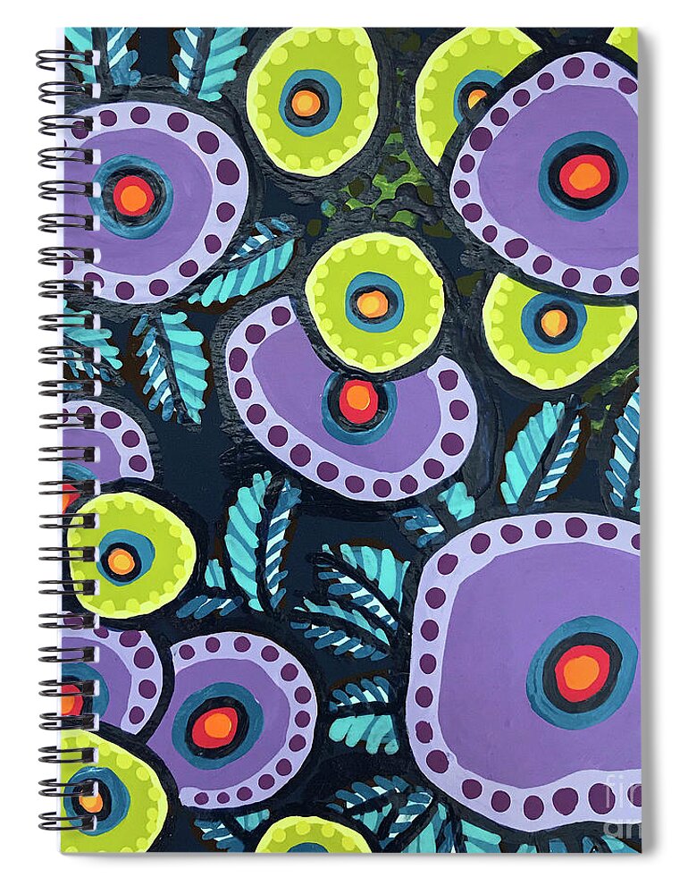 Floral Spiral Notebook featuring the painting Floral Whimsy 12 by Amy E Fraser