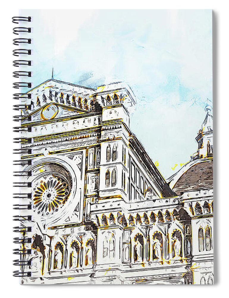 Florence Spiral Notebook featuring the painting Florence - 46 by AM FineArtPrints