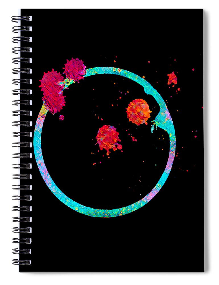 Flower Ball Crazy Spiral Notebook featuring the digital art Flower Ball Crazy by Kandy Hurley