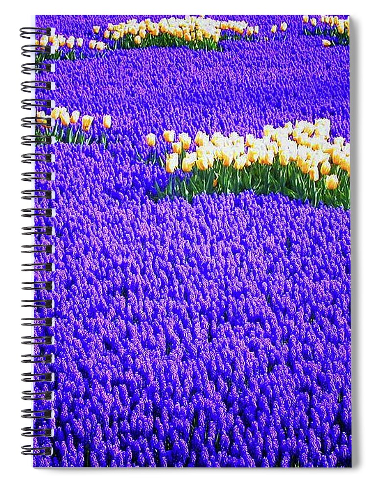 Purple Spiral Notebook featuring the photograph Flower Garden by Paul Biris