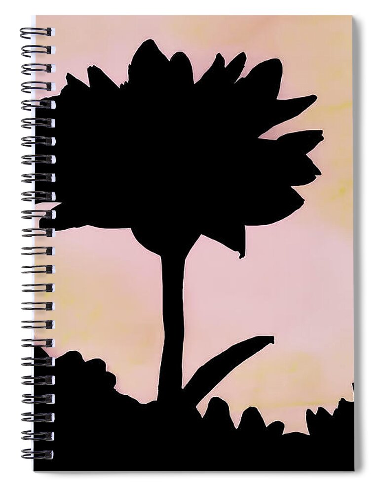 Sunrise Spiral Notebook featuring the drawing Flower - Sunrise by D Hackett