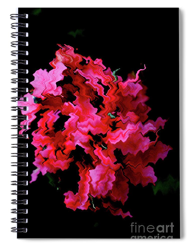 Flower Spiral Notebook featuring the digital art Flower Swirls and Waves by Carol Eliassen