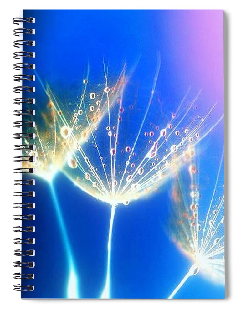 Morning Flowers Spiral Notebook featuring the mixed media Flowers Awaken To The Morning Dew by J Richey