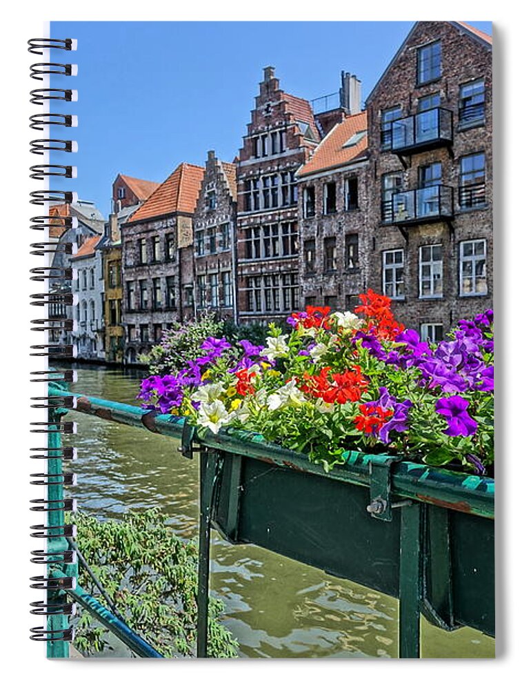 Ghent Spiral Notebook featuring the photograph Flowers soaking in the sun by Patricia Caron
