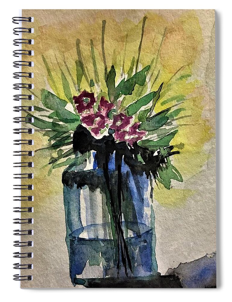 Flowers Spiral Notebook featuring the painting Flowers In Vase by Julie Wittwer