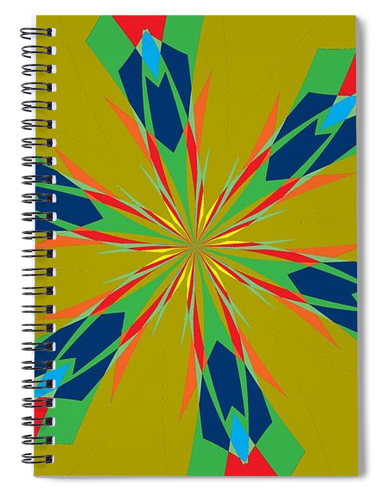 Mixed Media Spiral Notebook featuring the mixed media Flowers number 27 by Alex Caminker