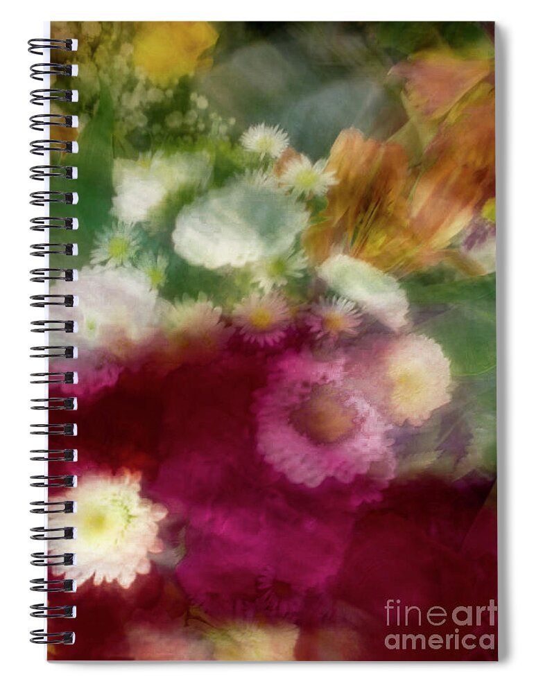 Abstract Spiral Notebook featuring the photograph Flowers of all colors abstract by Phillip Rubino