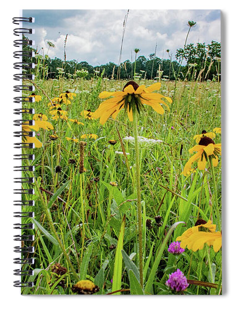 Clover Spiral Notebook featuring the photograph Flowers of the Field, Cades Cove by Marcy Wielfaert