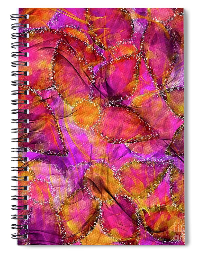 Floral Spiral Notebook featuring the digital art Flowing Florals Abstract by Laurie's Intuitive