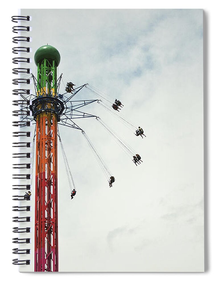 Amusement Park Spiral Notebook featuring the photograph Fly High by Ssmyg