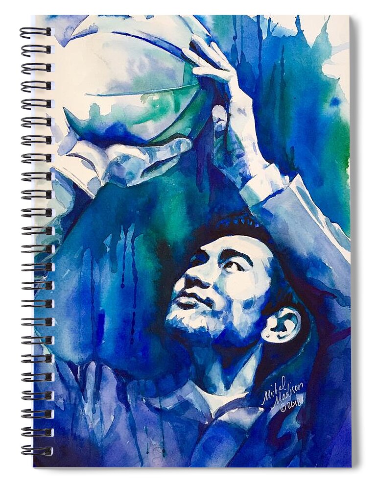 Godfrey Gao Spiral Notebook featuring the painting Focus by Michal Madison