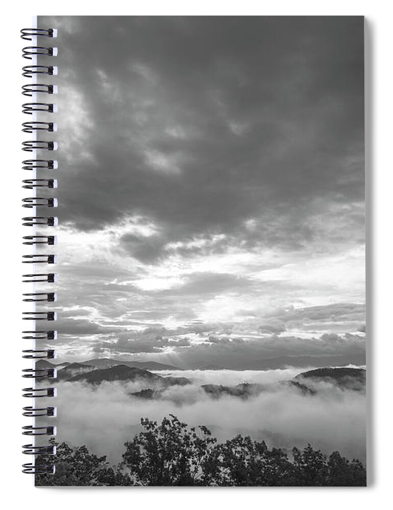 Smoky Mountains Spiral Notebook featuring the photograph Foggy Mountain Morning by Mike Eingle