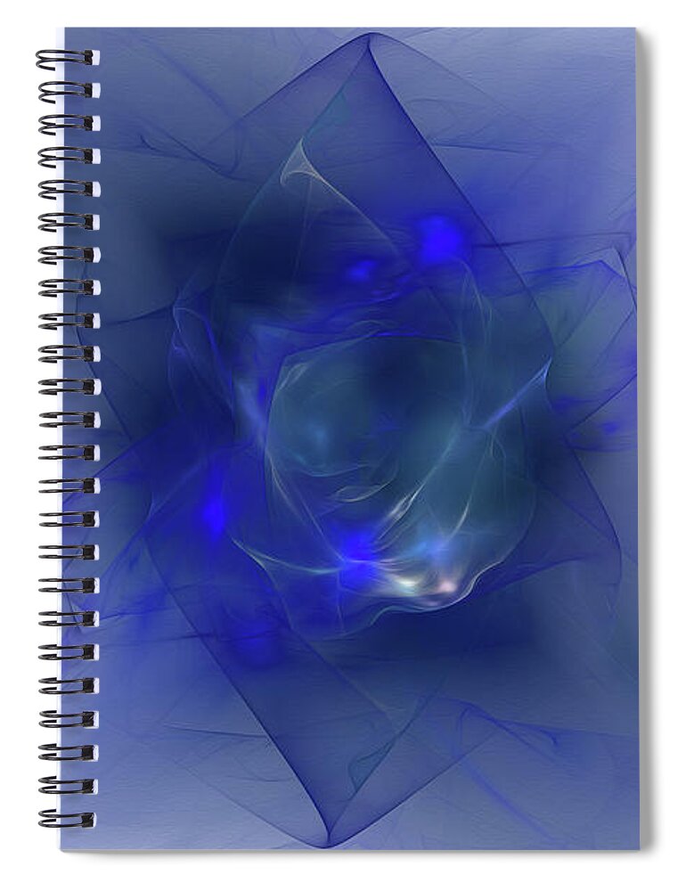 Abstract Spiral Notebook featuring the digital art Folds of Foamy Waves by Brandi Untz