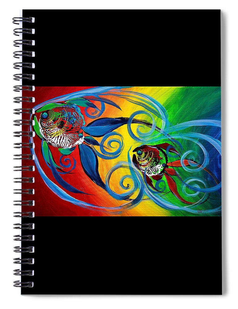 Love Spiral Notebook featuring the painting Follow the Leader, Father Follows Son by J Vincent Scarpace