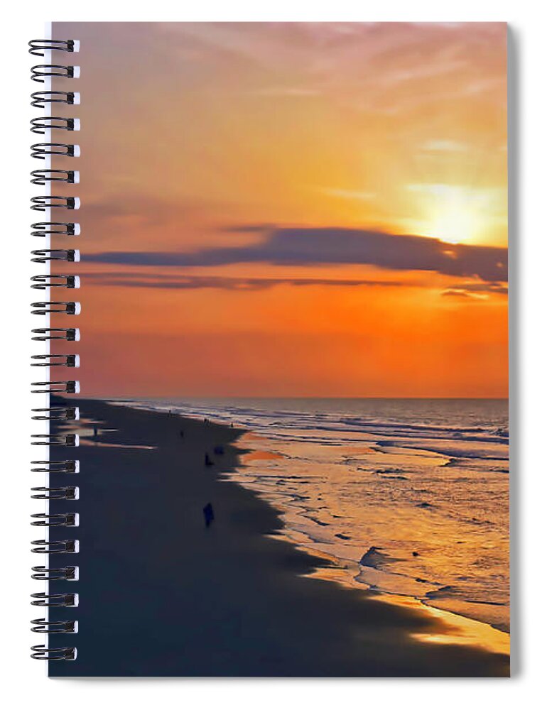 Folly Beach Spiral Notebook featuring the photograph Folly Beach Sunrise by Meta Gatschenberger