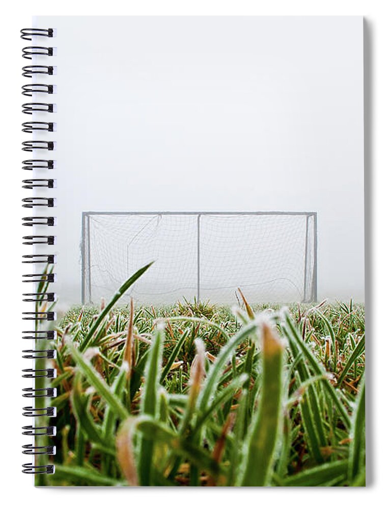 Goal Spiral Notebook featuring the photograph Football Goal by Ulrich Mueller