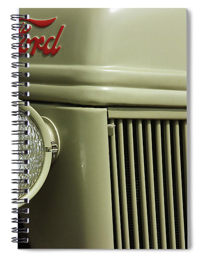 Ford Spiral Notebook featuring the photograph Ford Tractor Headlight by Mike Eingle