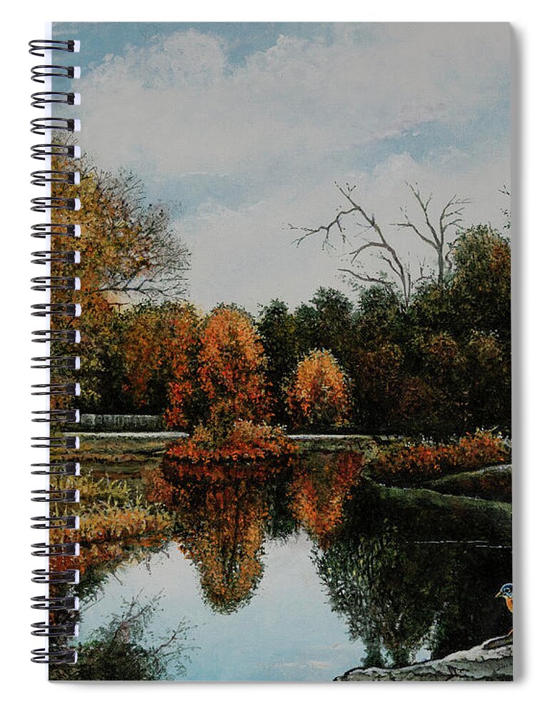 St. Louis Spiral Notebook featuring the painting Forest Park Waterways 1 by Michael Frank