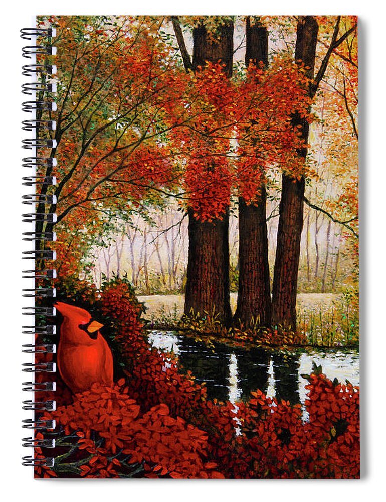 Forest Spiral Notebook featuring the painting Forest Stream 3 by Michael Frank
