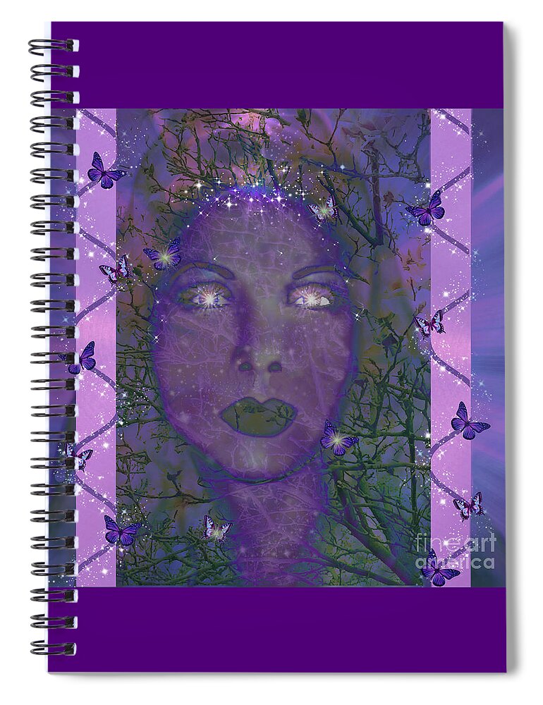Spring Spiral Notebook featuring the mixed media Forever In Spring by Diamante Lavendar