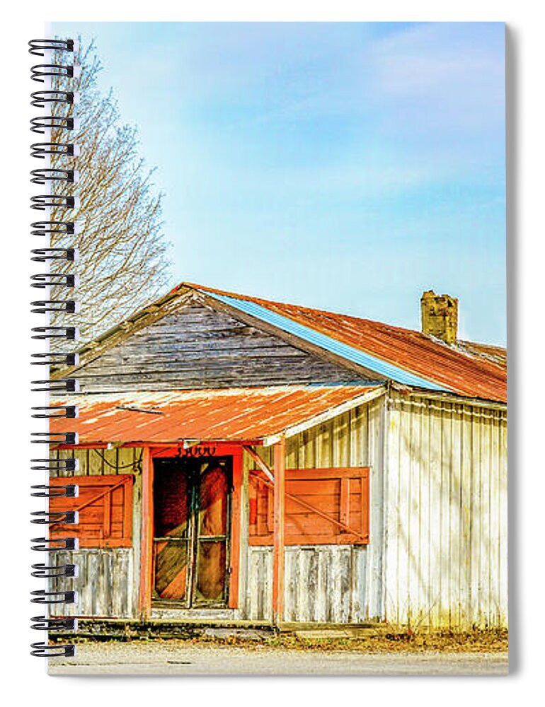 Abandoned General Store Spiral Notebook featuring the photograph Forgotten, But Not Gone by Marcy Wielfaert