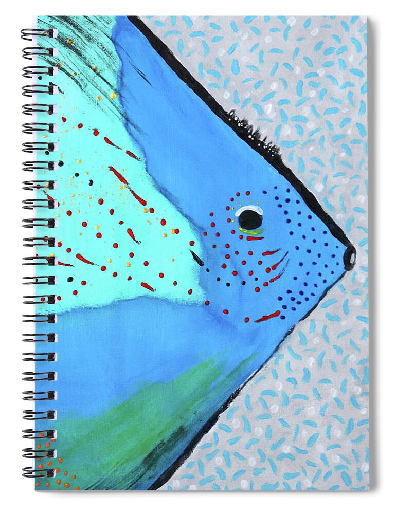 Fish Spiral Notebook featuring the painting CodFreys Formal Portrait by Deborah Boyd