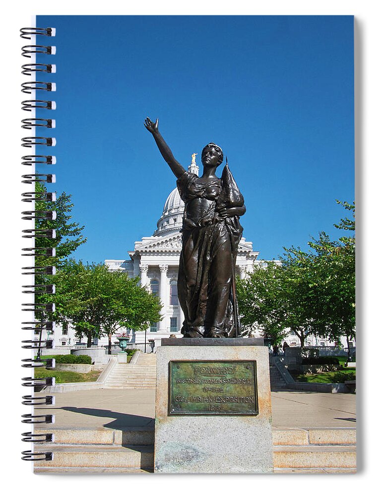 Madison Spiral Notebook featuring the photograph Forward - Madison - Wisconsin by Steven Ralser