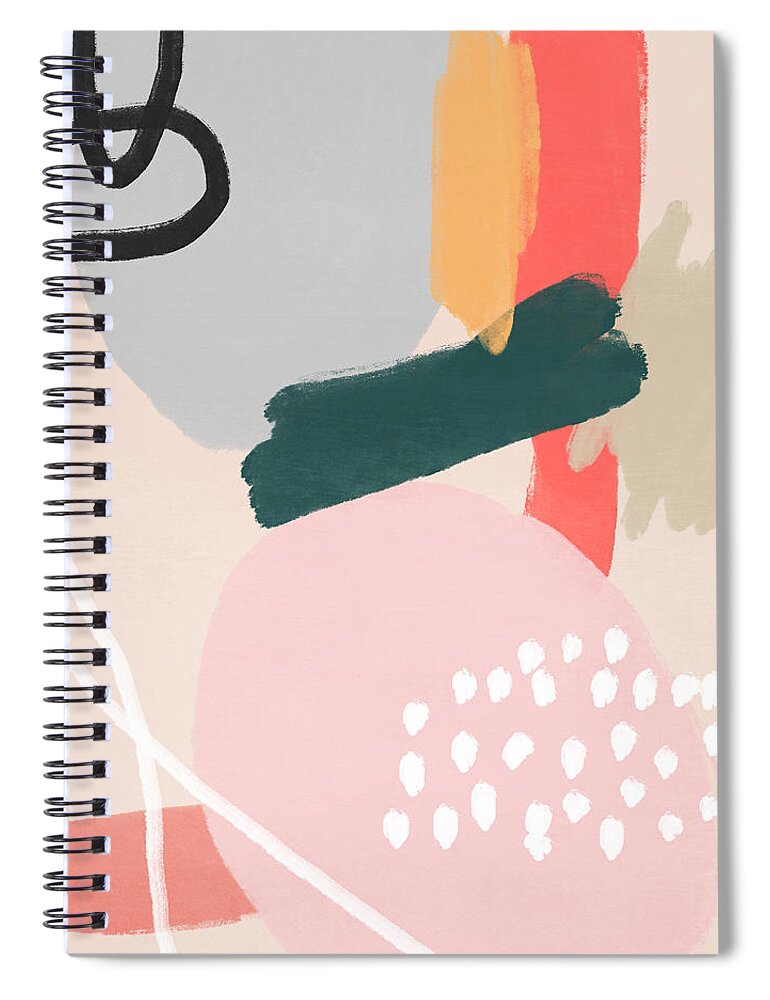 Modern Spiral Notebook featuring the mixed media Fragments 3- Art by Linda Woods by Linda Woods