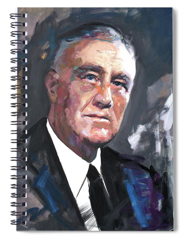 Franklin D Roosevelt Spiral Notebook featuring the painting Franklin D Roosevelt by Richard Day