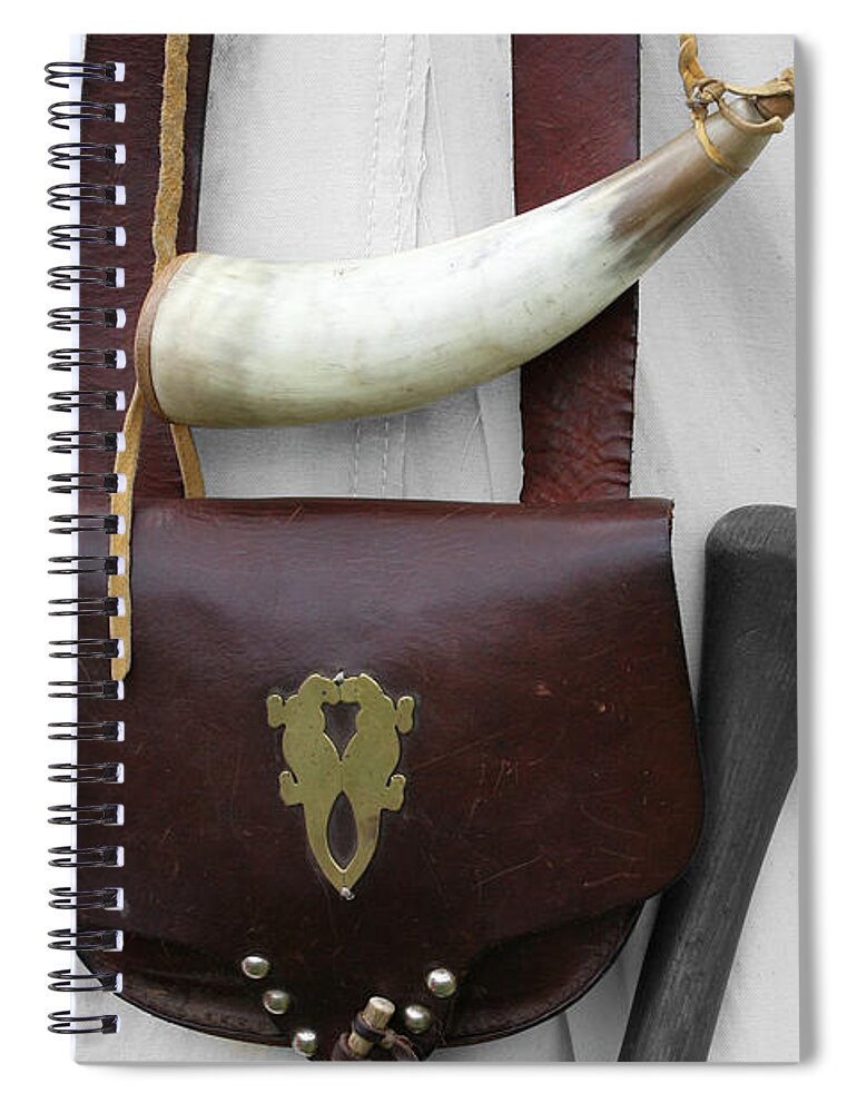 Bag Spiral Notebook featuring the photograph French Canadian voyageurs kit by Rich Collins