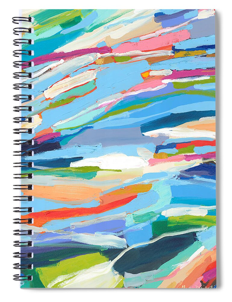Abstract Spiral Notebook featuring the painting Fresh Air by Claire Desjardins