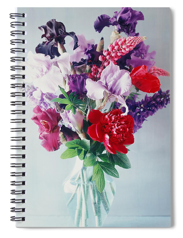 White Background Spiral Notebook featuring the photograph Fresh Flowers In A Vase by Victoria Pearson