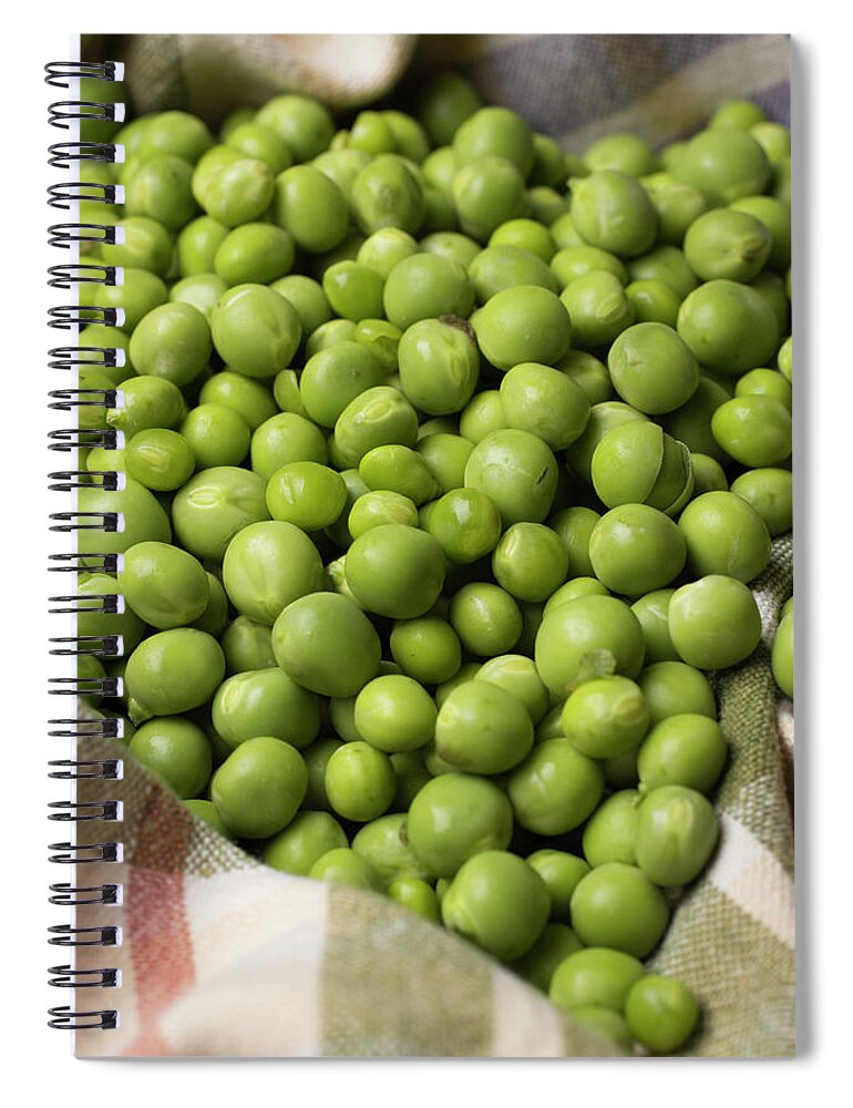 Heap Spiral Notebook featuring the photograph Fresh Green Peas by Brian Yarvin