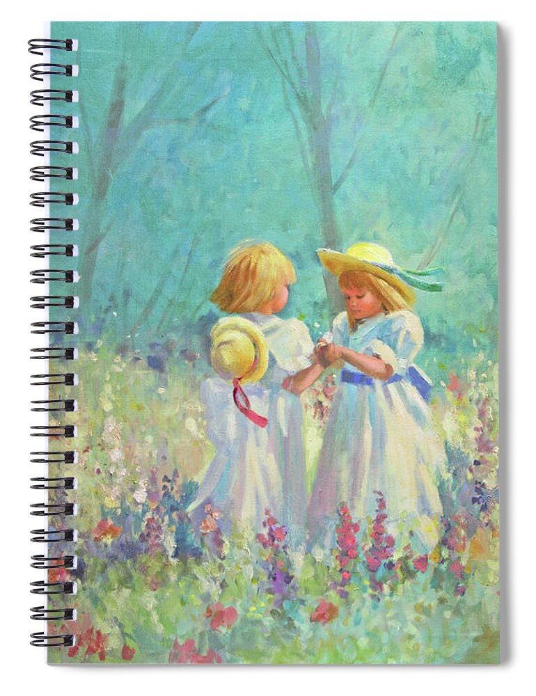 Flowers Spiral Notebook featuring the painting Friendship by Carolyne Hawley