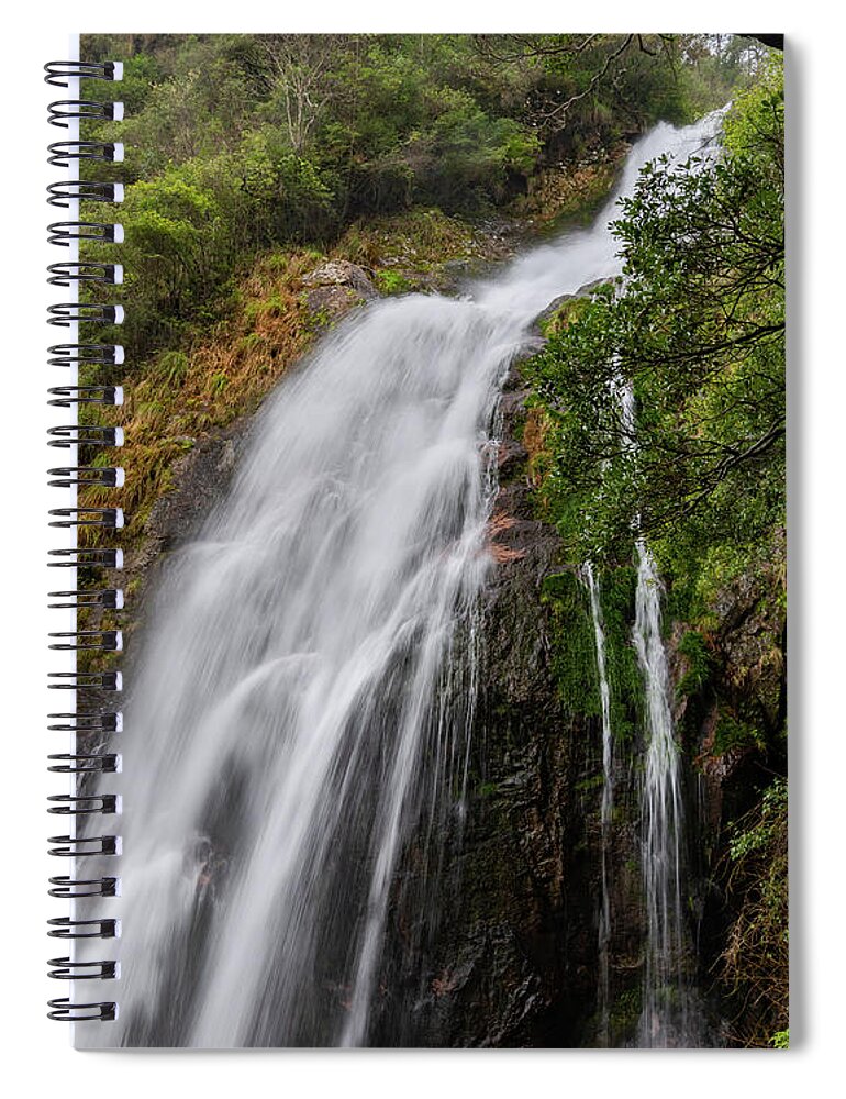 Waterfall Spiral Notebook featuring the photograph From Great Heights by William Dickman