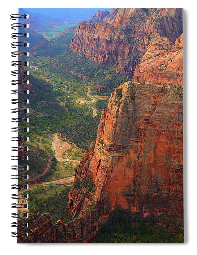 Observation Point Spiral Notebook featuring the photograph From Observation Point by Raymond Salani III