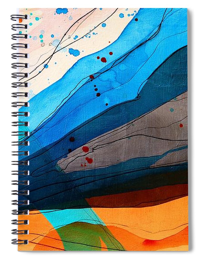 Blue Spiral Notebook featuring the painting From Whence We Came by Tracy Bonin