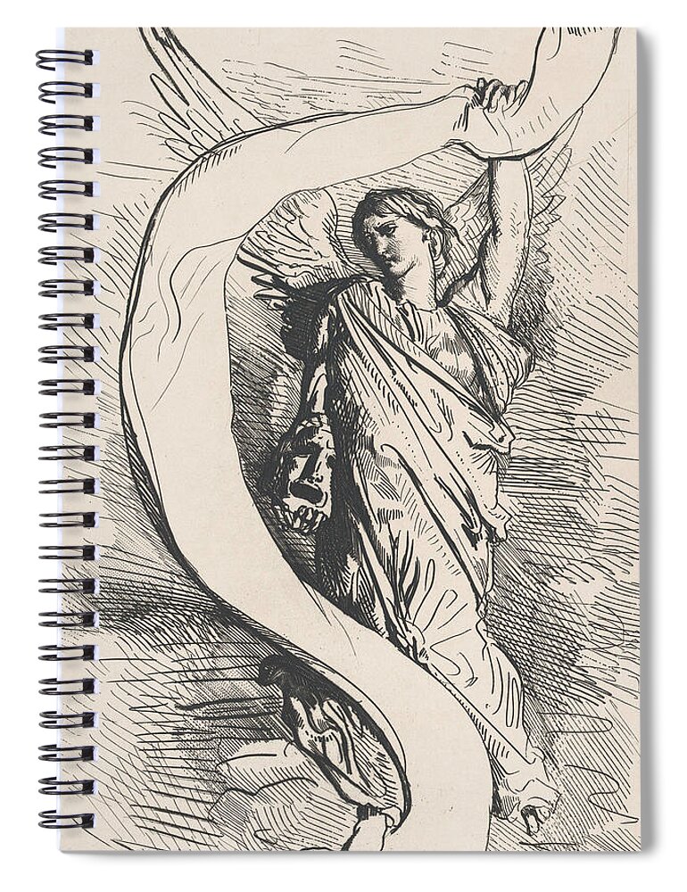 19th Century Art Spiral Notebook featuring the relief Frontispiece, from Othello by Theodore Chasseriau
