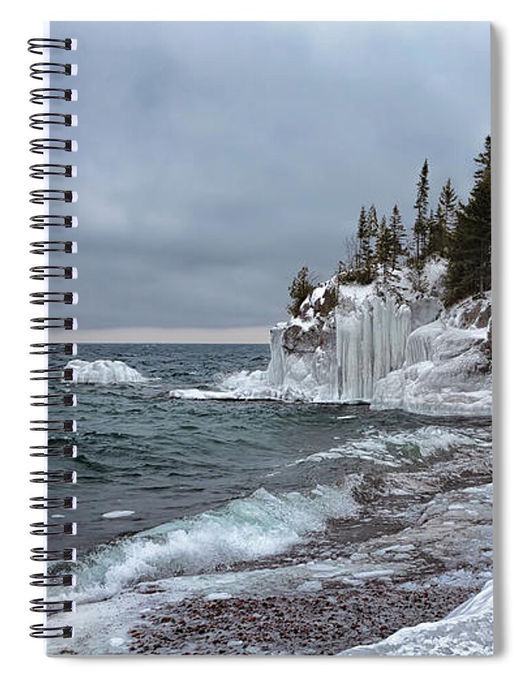 Ice Spiral Notebook featuring the photograph Frozen by Susan Rissi Tregoning