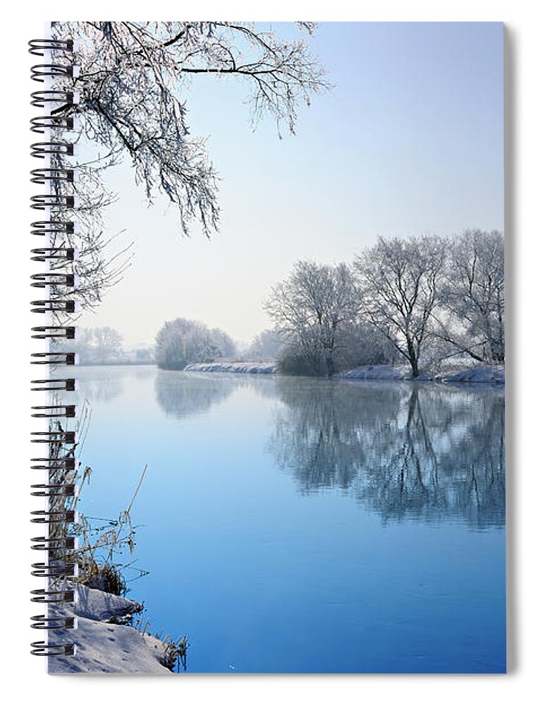 Snow Spiral Notebook featuring the photograph Frozen Winter Landscape With Trees by Avtg