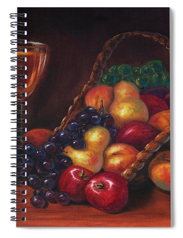 Still Life Spiral Notebook featuring the painting Fruits of the Wine by Lynne Pittard