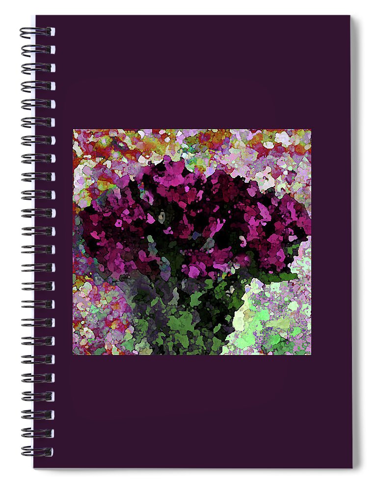 Flowers Spiral Notebook featuring the mixed media Fuchsia Bouquet 1001 by Corinne Carroll